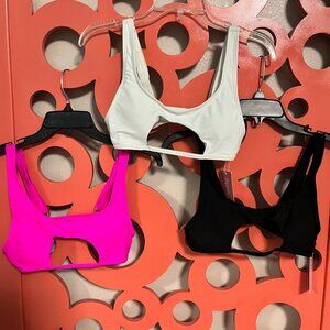 Byoauo Modern Cut-Out Scoop Neck Swim Tops - Multiple Colors